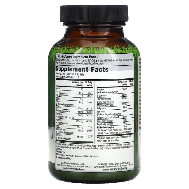 Irwin Naturals Triple-Boost (Caffeine-Free) 75 sgels