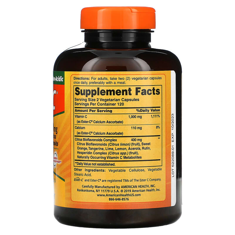 American Health Ester-C with Citrus Bioflavonoids Vegetarian (500mg) 240 vcaps