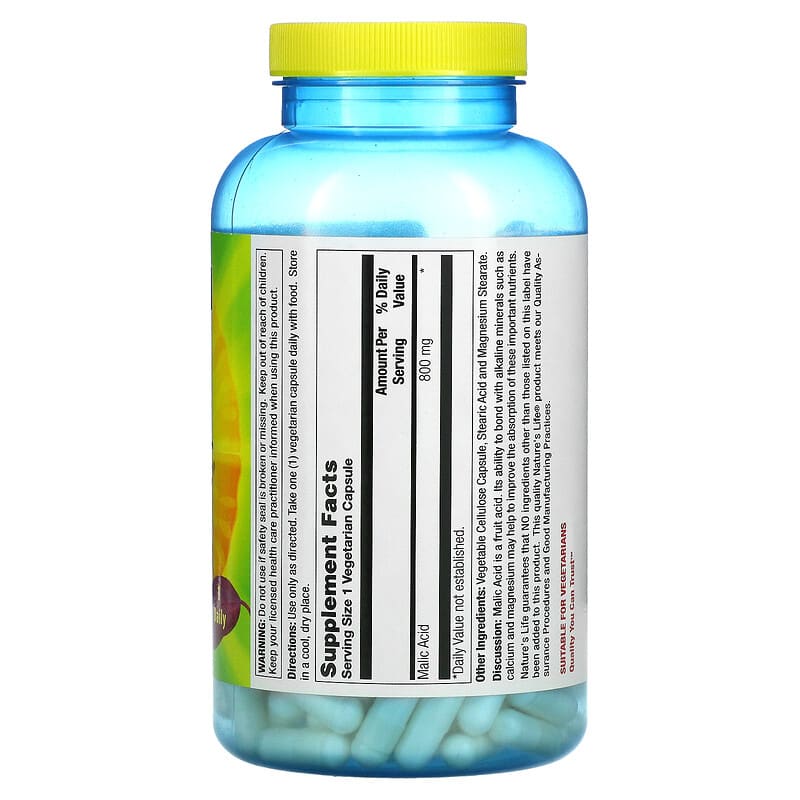 Nature's Life Malic Acid (800mg) 250 vcaps