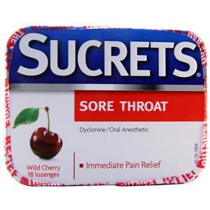 Sucrets Sore Throat Lozenges Wild Cherry EXPIRES 11/25 18 lzngs