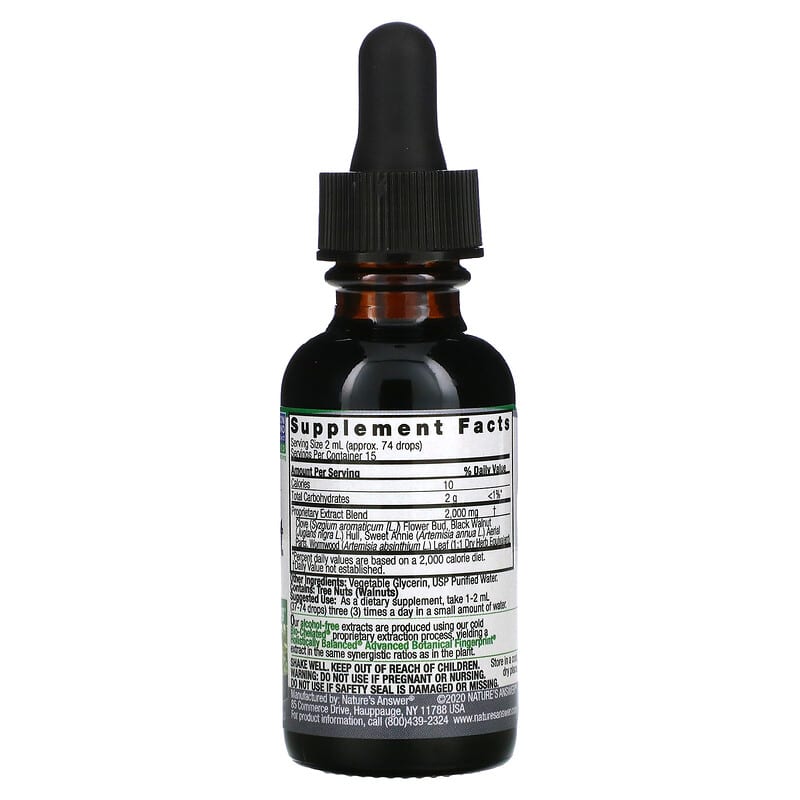 Nature's Answer Black Walnut & Wormwood Complex (Alcohol Free) 1 fl.oz