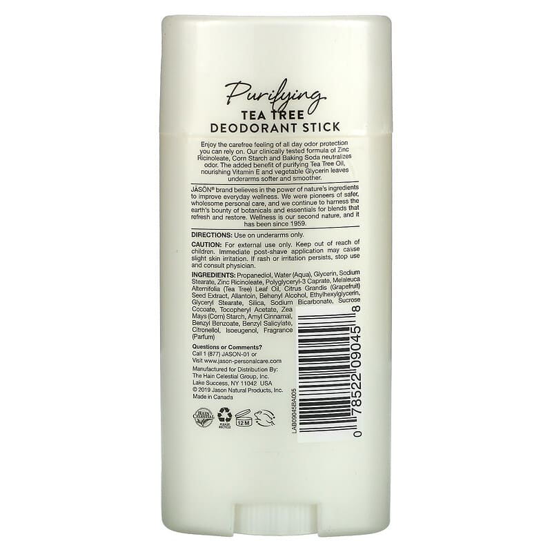 Jason Deodorant Stick Purifying Tea Tree 2.5 oz