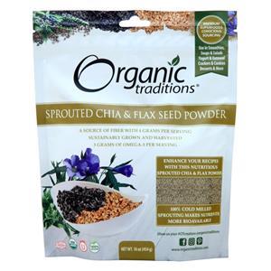 Organic Traditions Sprouted Chia & Flax Seed Powder 16 oz