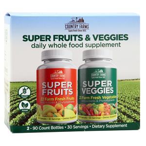 Country Farms Super Fruits & Veggies Super Fruits 90 caps + Super Veggies 90 caps 180 caps