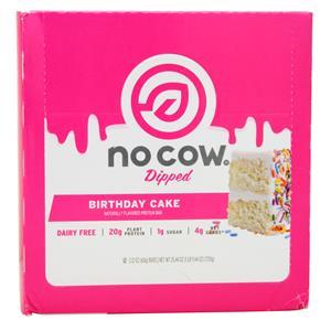D's Naturals No Cow Dipped Protein Bar Birthday Cake 12 bars