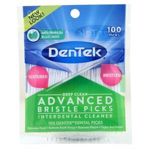 DenTek Deep Clean Advanced Bristle Picks Mouthwash Blast Mint 100 count