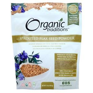 Organic Traditions Sprouted Flax Seed Powder 16 oz