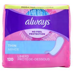 Always Daily Liners Thin 120 count