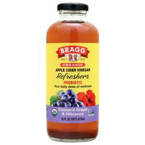 Bragg Organic Apple Cider Vinegar Refreshers Concord Grape & Hibiscus 16 fl.oz