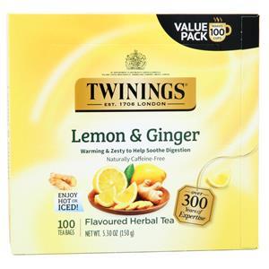 Twinings of London Flavoured Herbal Tea Lemon & Ginger 100 pckts