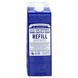 Dr. Bronner's Pure-Castile Soap Peppermint - Refill Carton 32 fl.oz