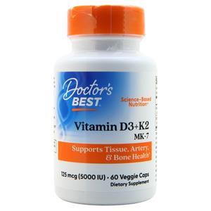 Doctor's Best Vitamin D3 + K2 MK-7 60 vcaps