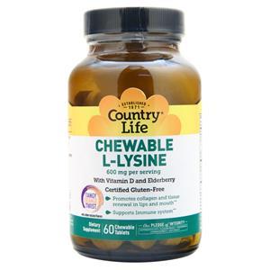 Country Life Chewable L-Lysine Tangy Orange Twist 60 tabs