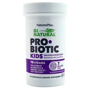 Nature's Plus GI Natural Probiotic Kids Mixed Berry 30 chews