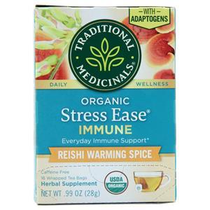 Traditional Medicinals Organic Daily Wellness Tea Stress Ease Immune - Reishi Warming Spice 16 pckts