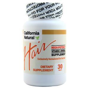 California Natural Hair High-Potency Vitamin & Mineral Supplement 30 tabs