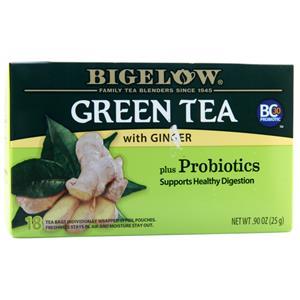 Bigelow Tea Green Tea with Ginger plus Probiotics 18 pckts