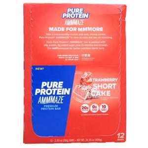 Worldwide Sports Pure Protein AMMMAZE Premium Protein Bar Strawberry Shortcake 12 bars