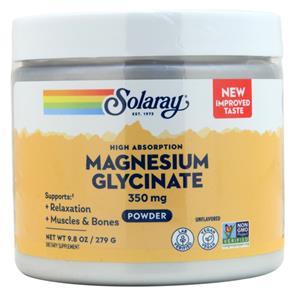 Solaray Magnesium Glycinate Powder (350mg) Unflavored 9.8 oz