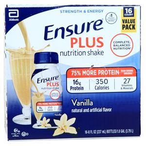 Ensure Plus Nutrition Shake RTD Vanilla 16 pack