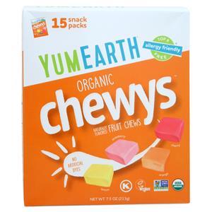 YumEarth Organic Chewys Strawberry, Cherry, Lemon & Orange 15 pack