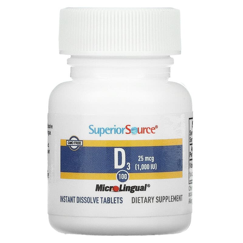 Superior Source MicroLingual Extra Strength D3 (1000IU) 100 tabs
