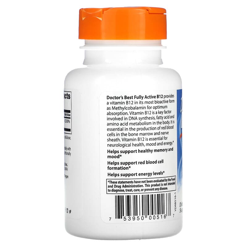 Doctor's Best Fully Active B12 (1500mcg) 180 vcaps