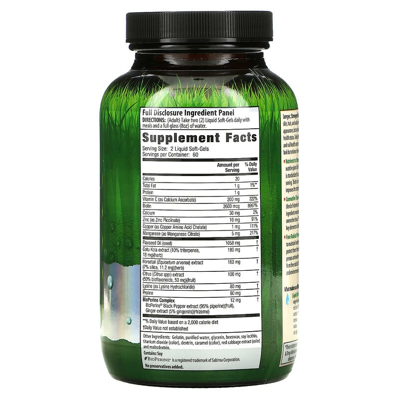 Irwin Naturals Healthy Skin and Hair plus Nails 120 sgels