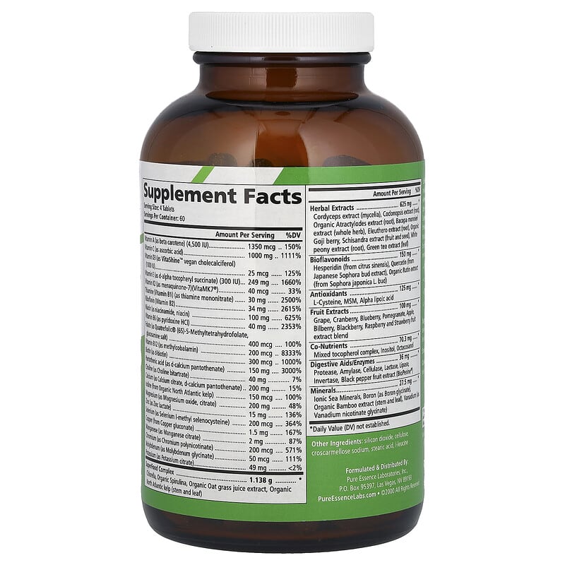 Pure Essence LifeEssence - Multivitamin & Mineral Supplement 240 tabs