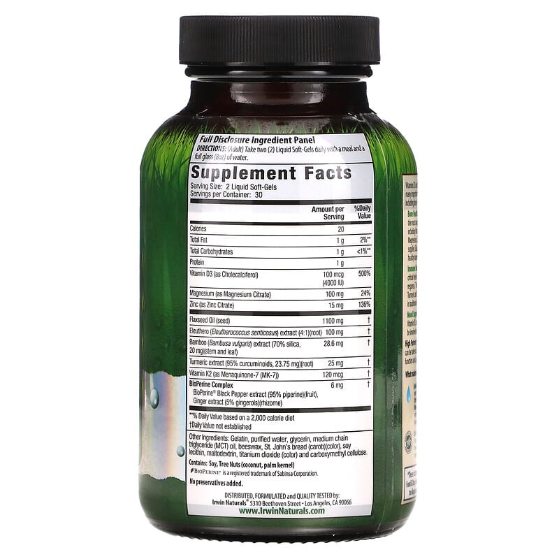 Irwin Naturals D3 & K2 Complex - High Potency 60 sgels