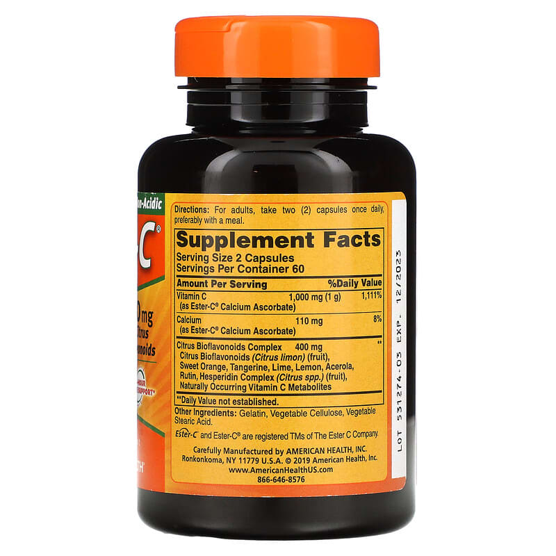 American Health Ester-C with Citrus Bioflavonoids (500mg) 120 caps