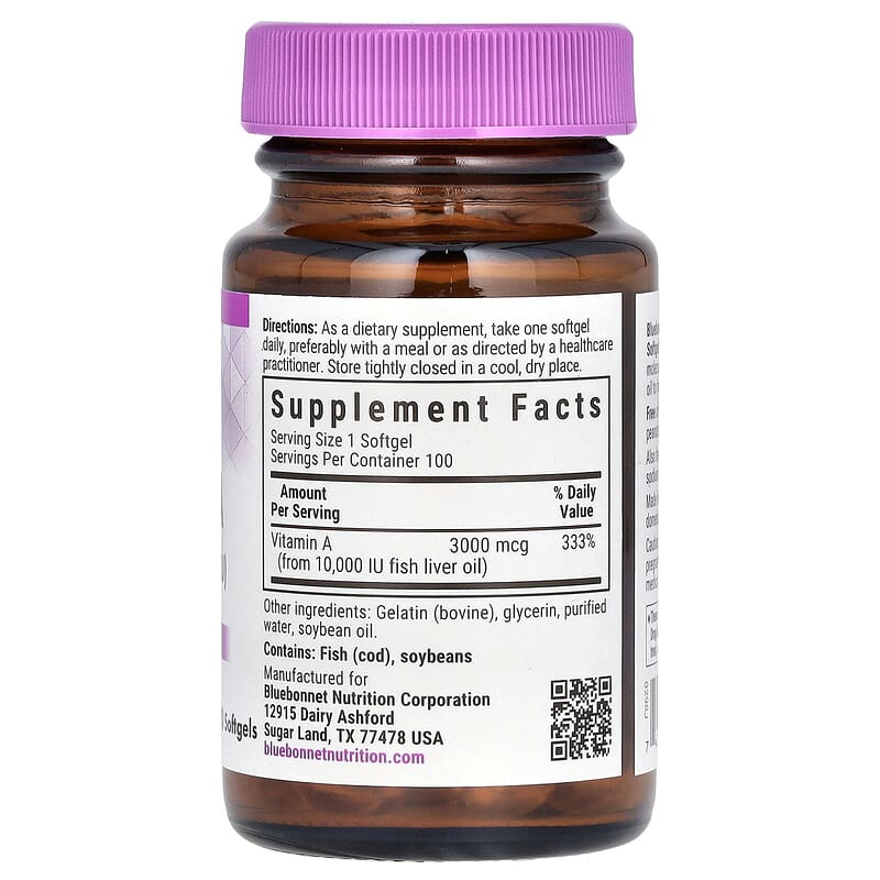Bluebonnet Vitamin A (10000IU) 100 sgels