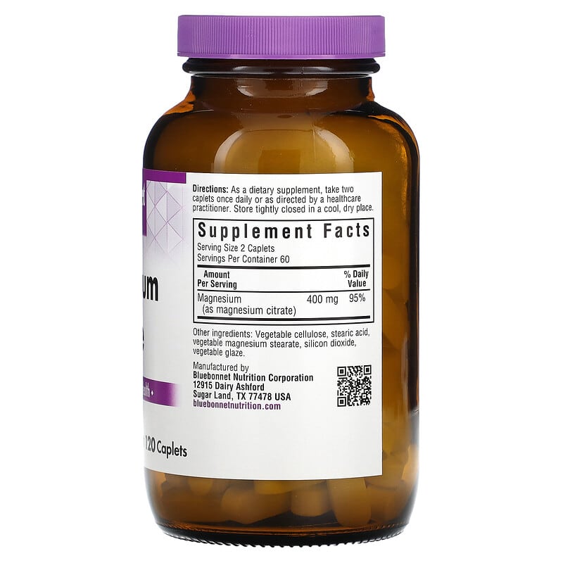 Bluebonnet Magnesium Citrate (400mg) 120 cplts
