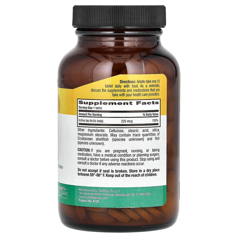 Country Life Arctic-Kelp (225mcg) 300 tabs