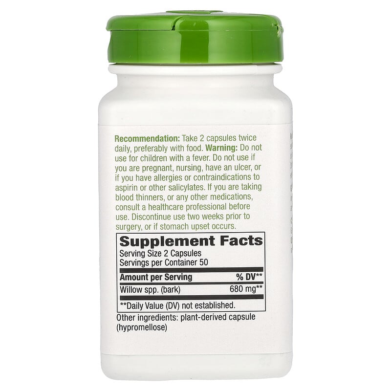 Nature's Way Willow Bark (800mg) 100 vcaps