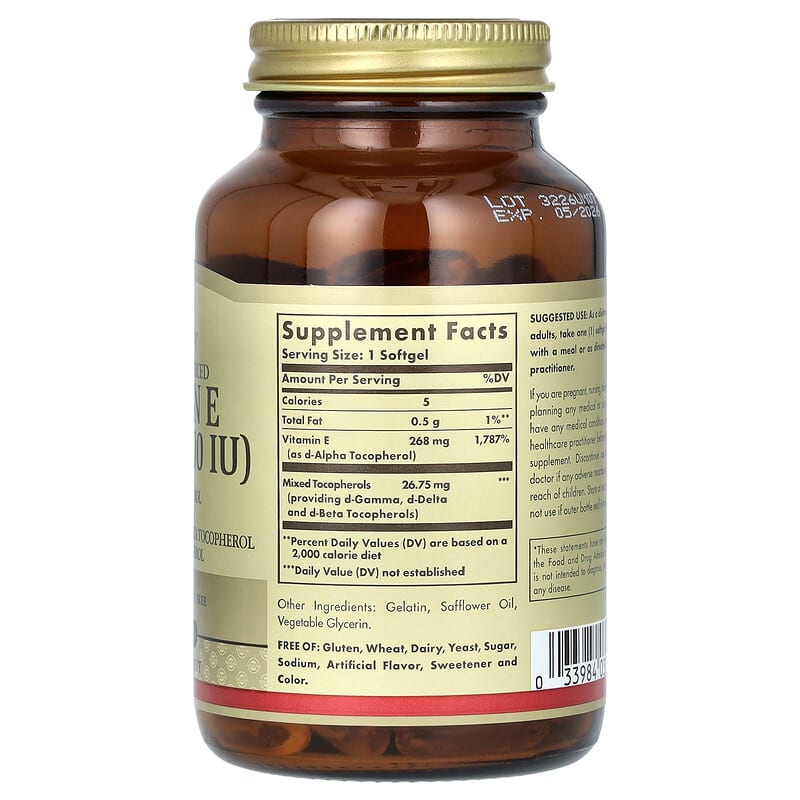 Solgar Vitamin E - 268 mg (400IU) 100 sgels