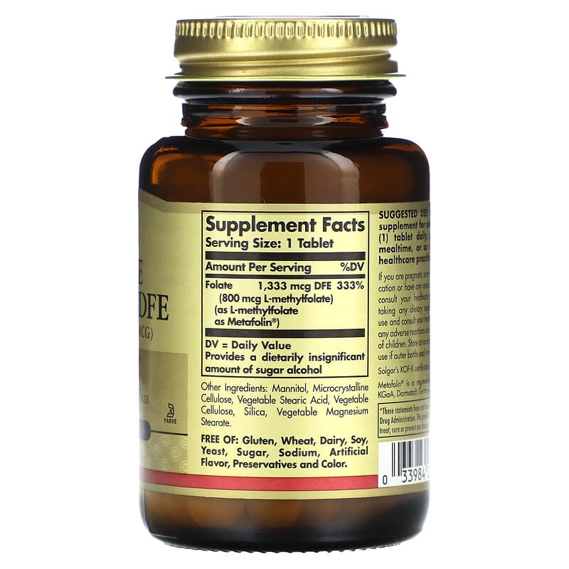 Solgar Folate (1,333mcg) 100 tabs