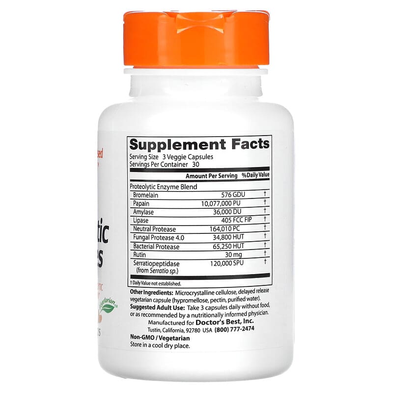 Doctor's Best Proteolytic Enzymes 90 vcaps