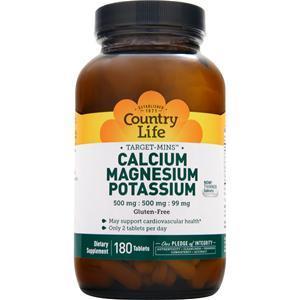 Country Life Target-Mins - Calcium Magnesium Potassium 180 tabs
