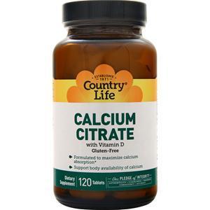 Country Life Calcium Citrate w/ D 120 tabs