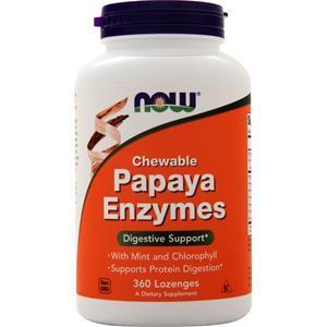 Now Papaya Enzymes with Mint and Chlorophyll (Chewable) 360 lzngs