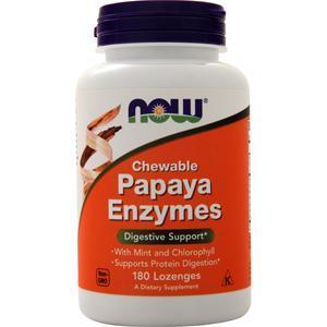 Now Papaya Enzymes with Mint and Chlorophyll (Chewable) 180 lzngs