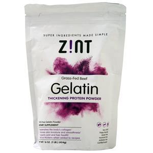 Zint Gelatin - Thickening Protein Powder (Grass Fed Beef) 16 oz
