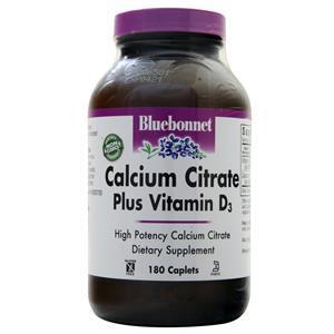 Bluebonnet Calcium Citrate Plus Vitamin D3 180 cplts