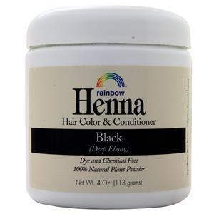 Rainbow Research Henna Hair Color & Conditioner Black (Deep Ebony) 4 oz