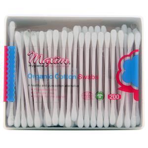 Maxim Hygiene Organic Cotton Swabs 200 count