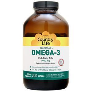 Country Life Omega-3 Fish Oil (1000mg) 300 sgels