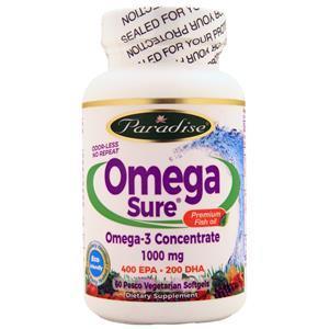 Paradise Herbs Omega Sure Omega-3 Concentrate (1000mg) 60 sgels