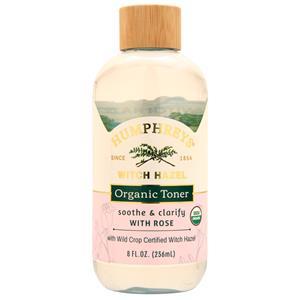 Humphreys Pharmacal Witch Hazel Organic Toner Soothe & Clarify with Rose 8 fl.oz