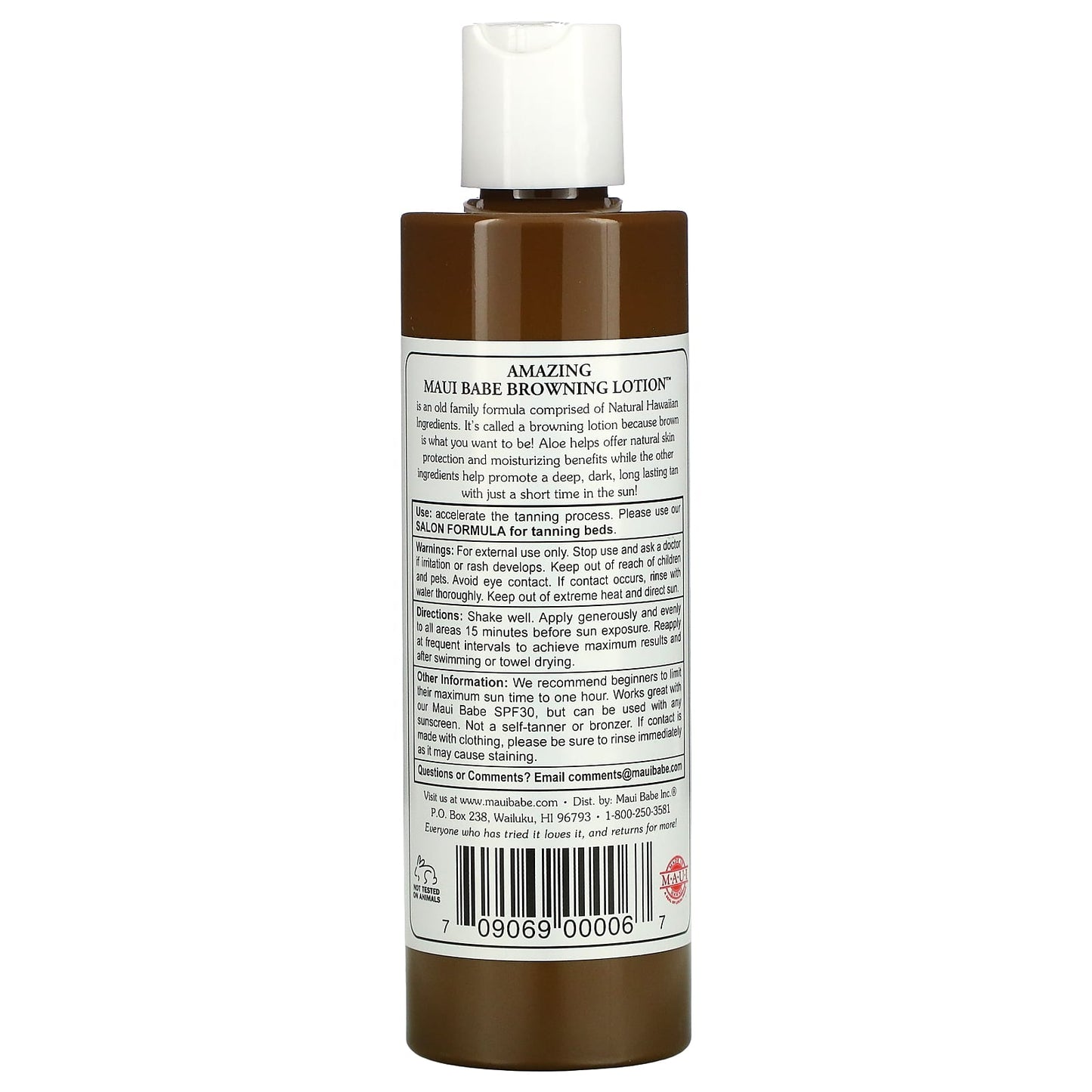 Maui Babe Browning Lotion - All Natural Fast Dark Tan  8 fl.oz